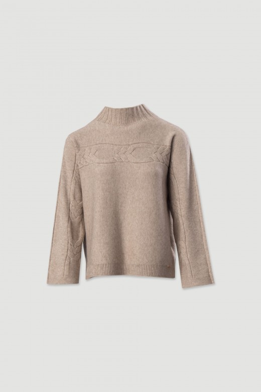 Camisola de malha com entranado
