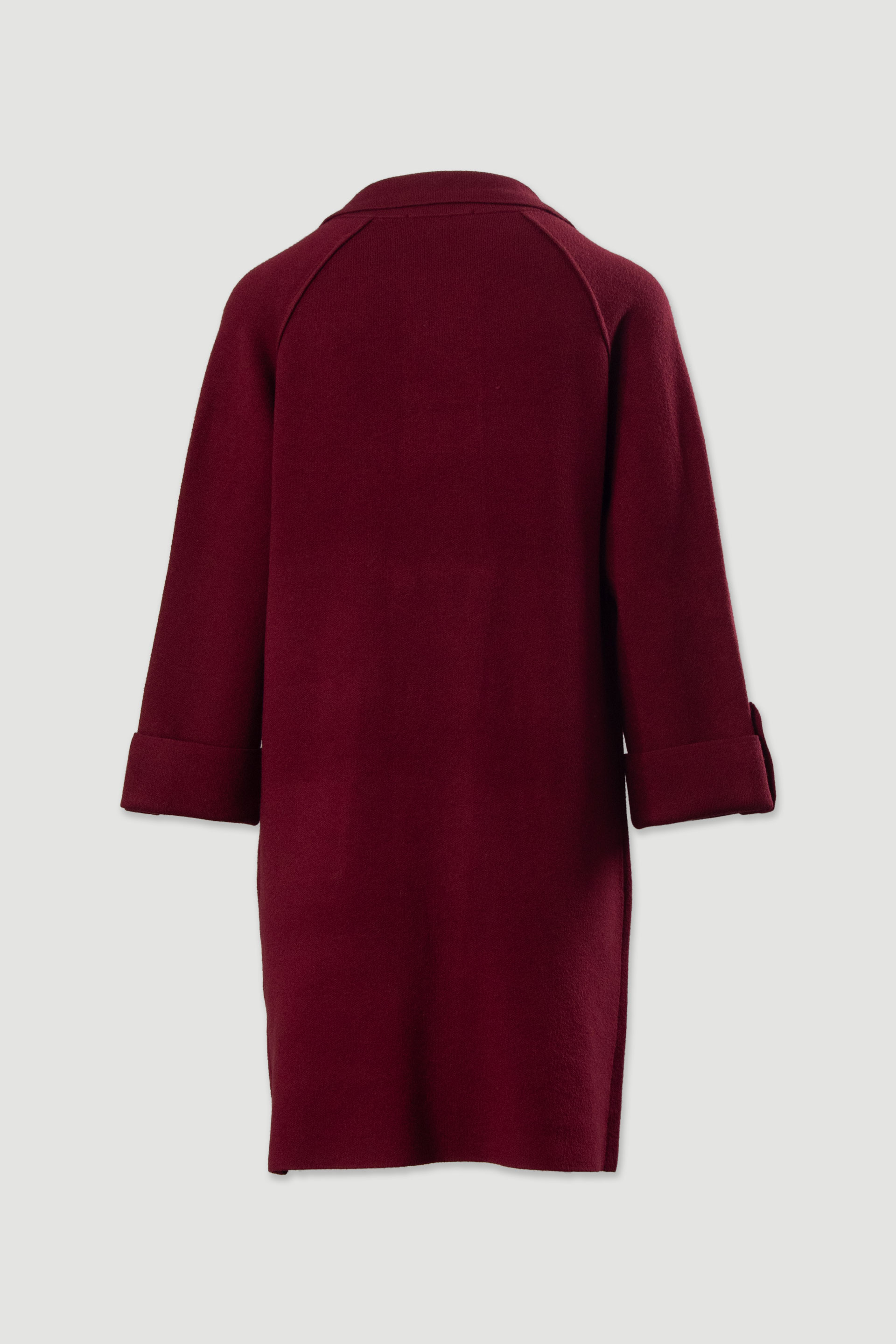 Abrigo largo de punto con bolsillos delanteros