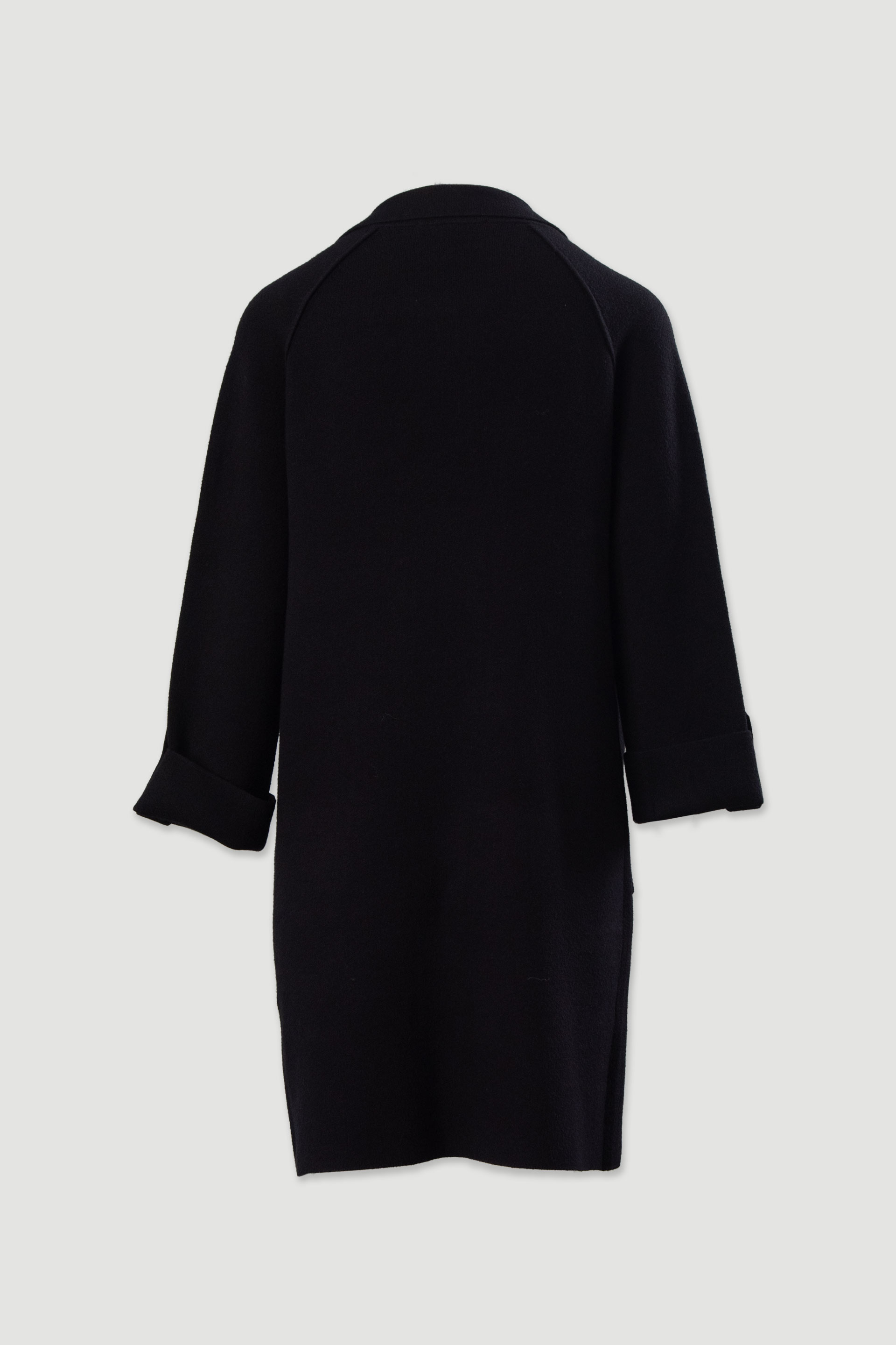Abrigo largo de punto con bolsillos delanteros