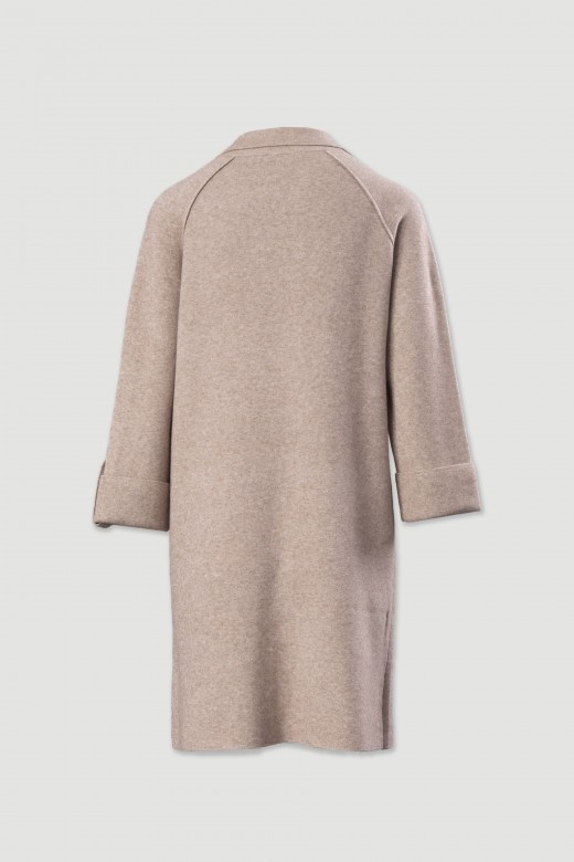 Manteau long en maille avec poches avant Manteau long en maille avec poches avant