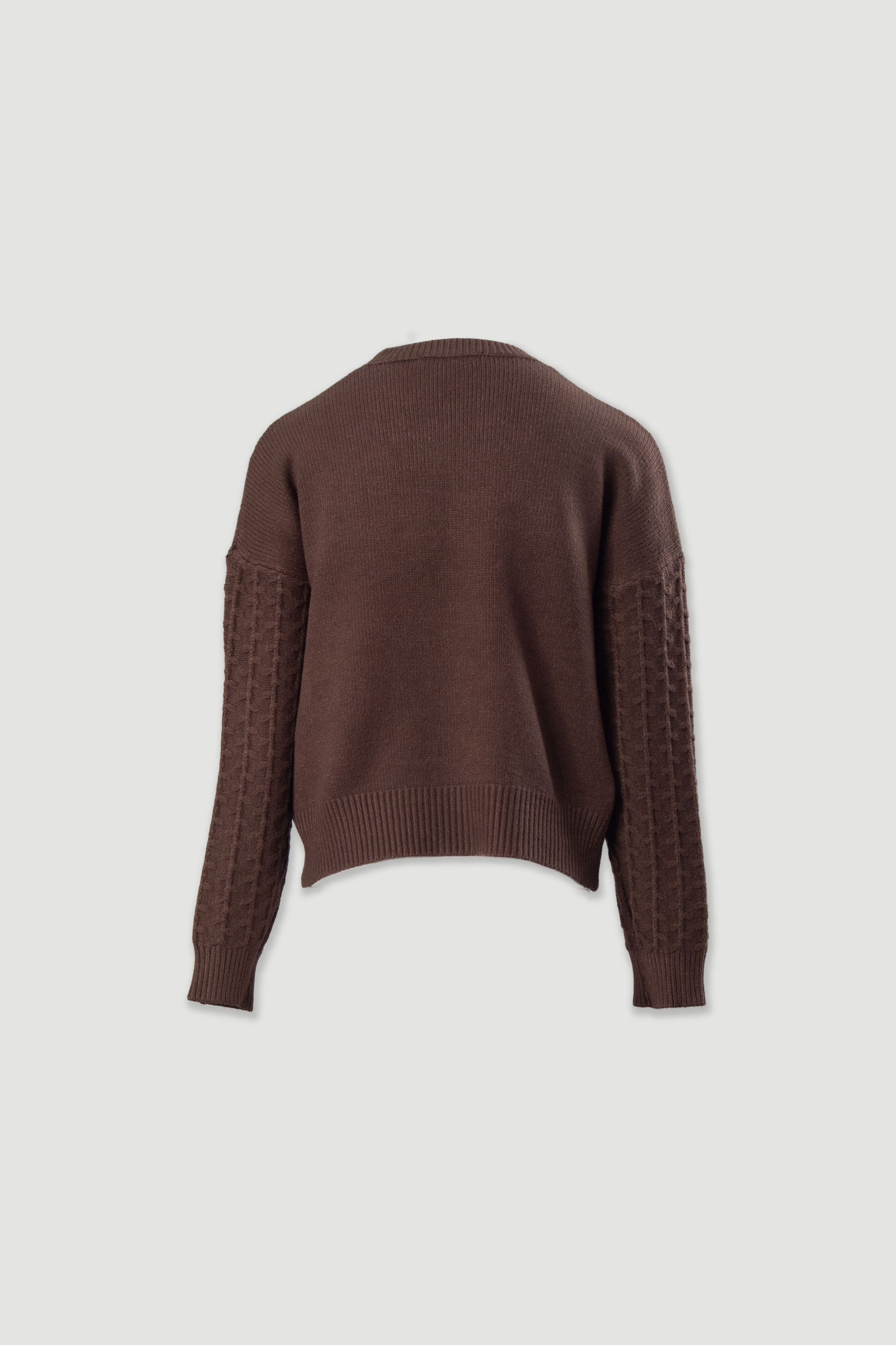 Camisola de malha com mangas trabalhadas