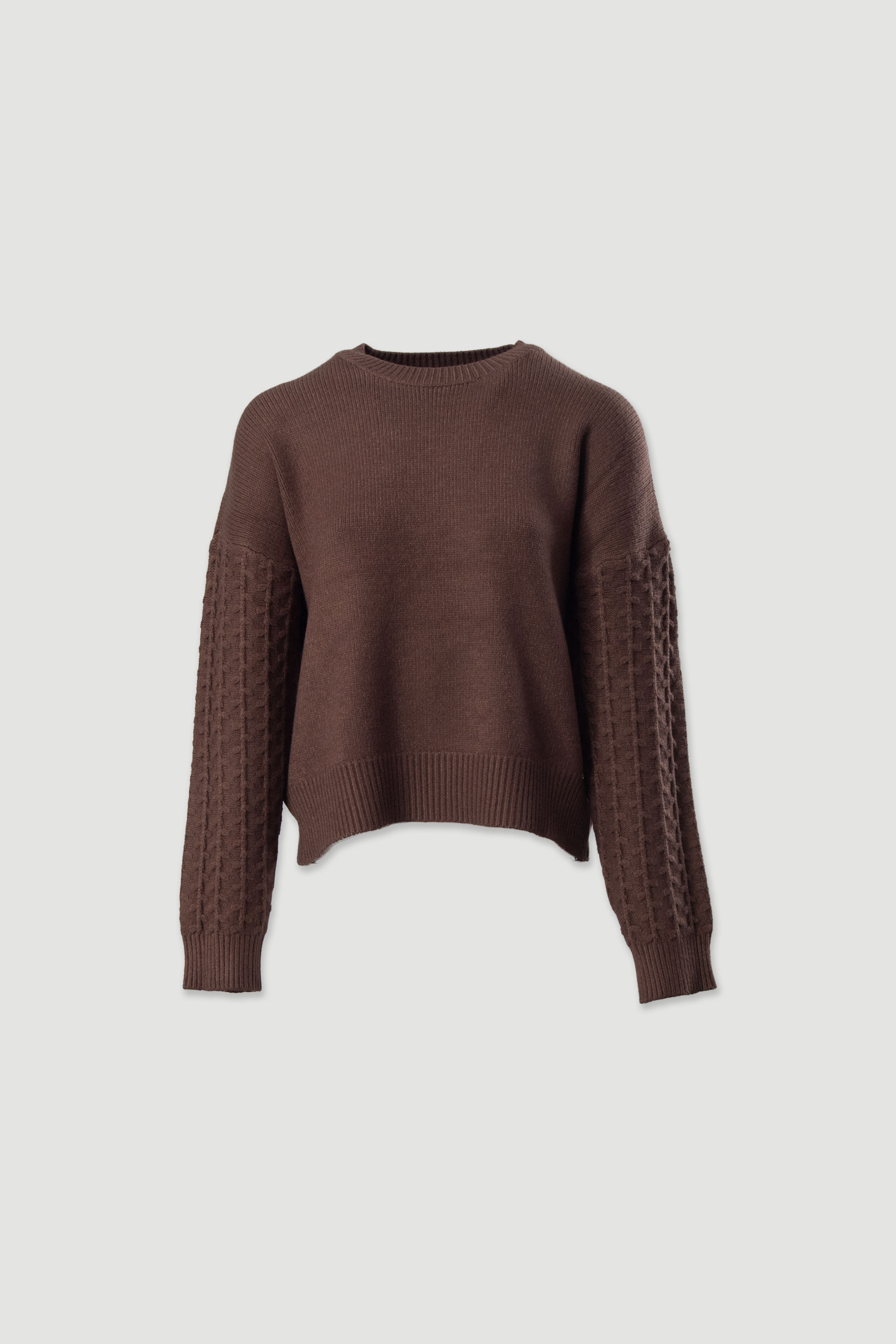 Camisola de malha com mangas trabalhadas