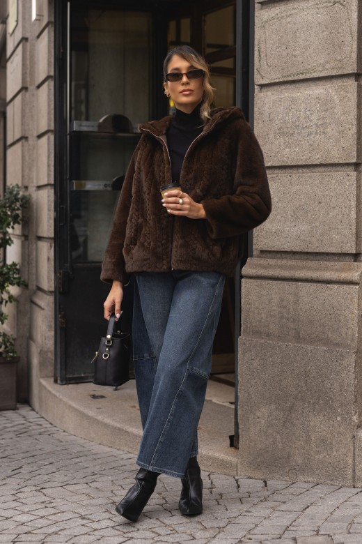 Manteau en fausse fourrure à effet tressé Manteau en fausse fourrure à effet tressé
