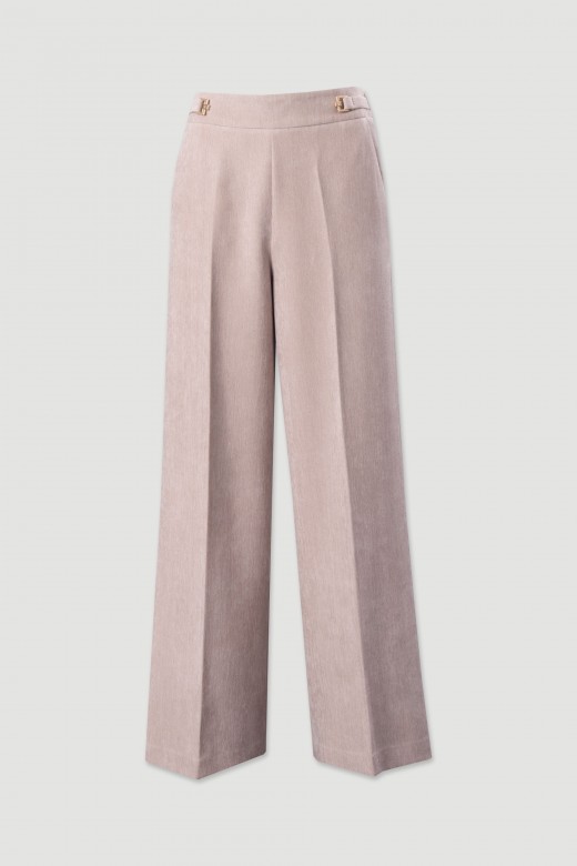 Wide-leg trousers with metal buckle Wide-leg trousers with metal buckle