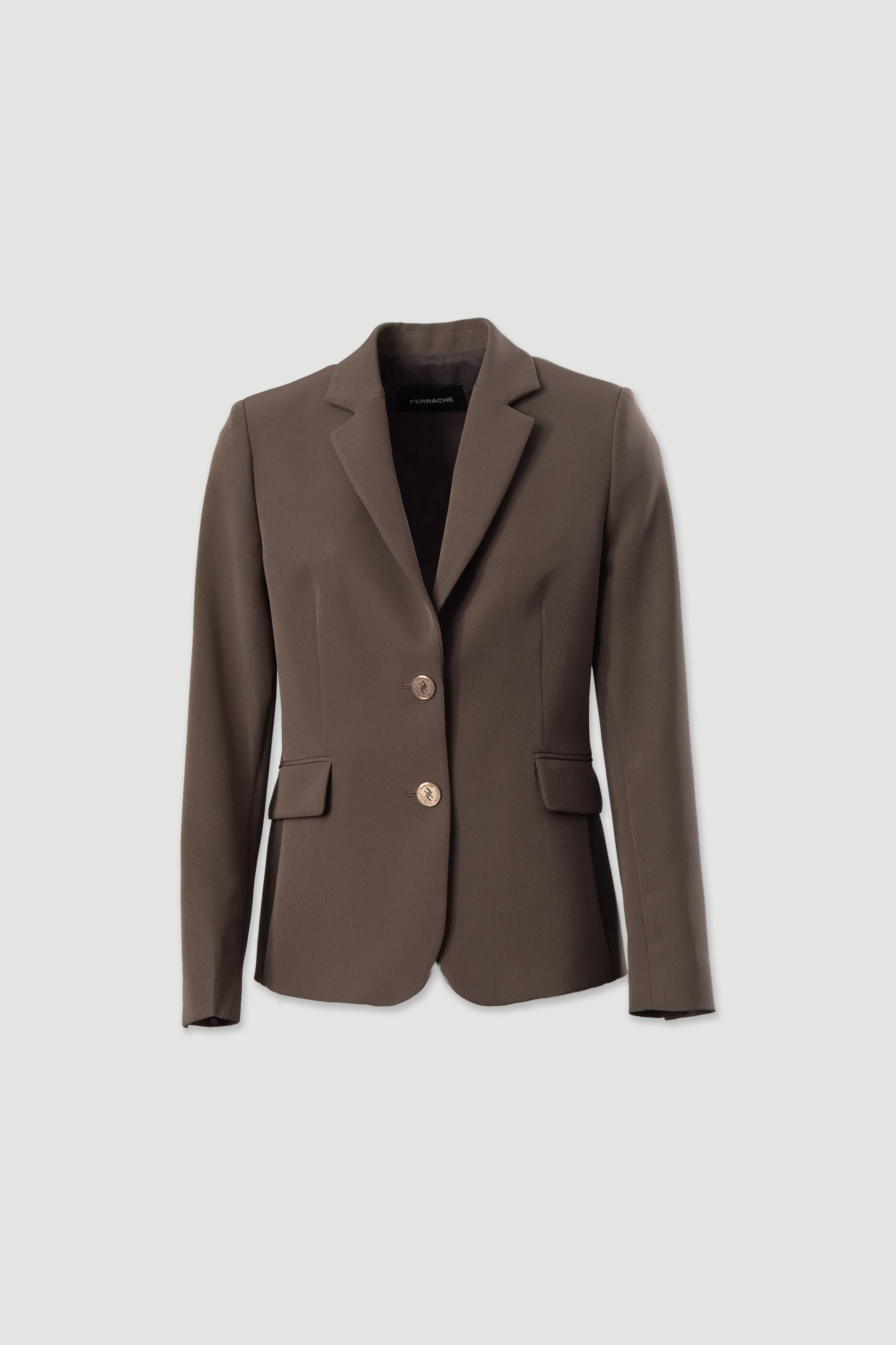 Blazer clássico de fato com botões metálicos