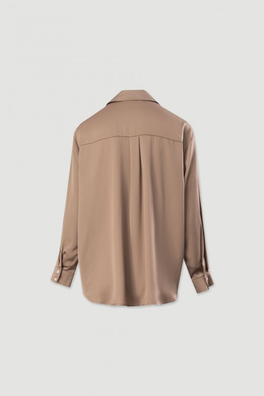 Camisa lisa acetinada Camisa lisa acetinada