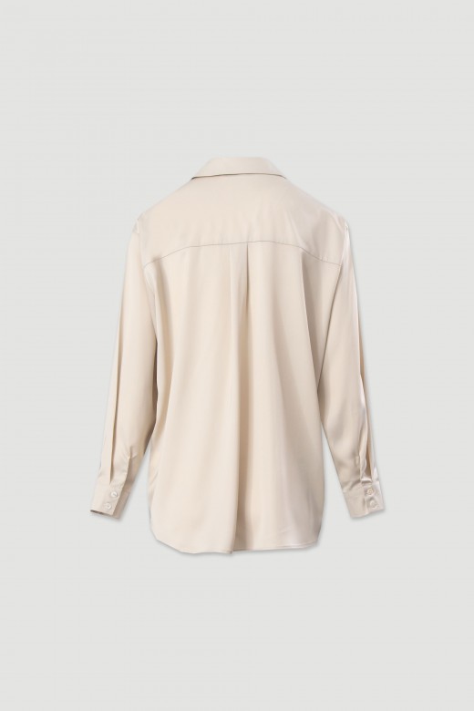 Camisa lisa acetinada