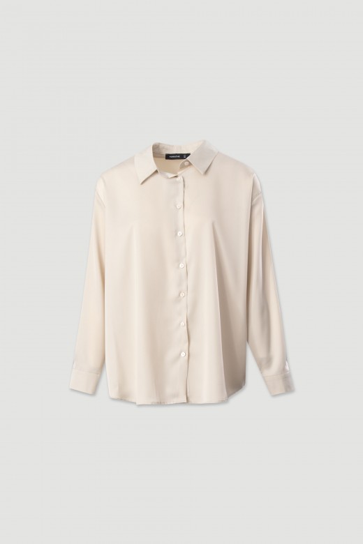 Camisa lisa acetinada