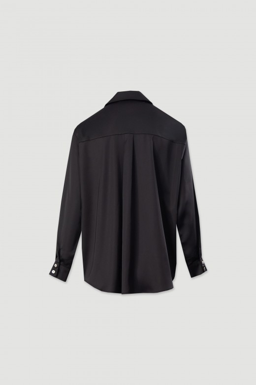 Camisa lisa acetinada Camisa lisa acetinada