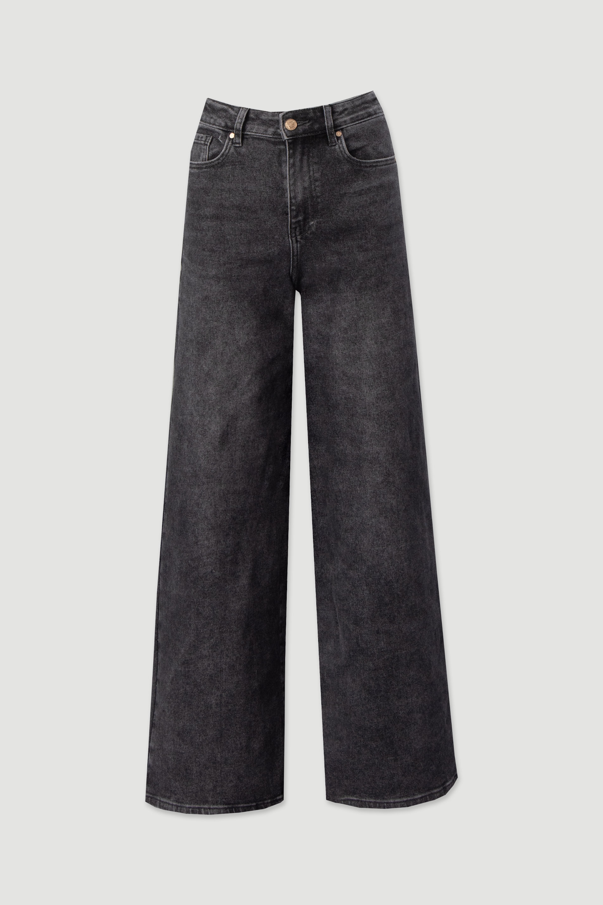 Wide-leg cotton jeans
