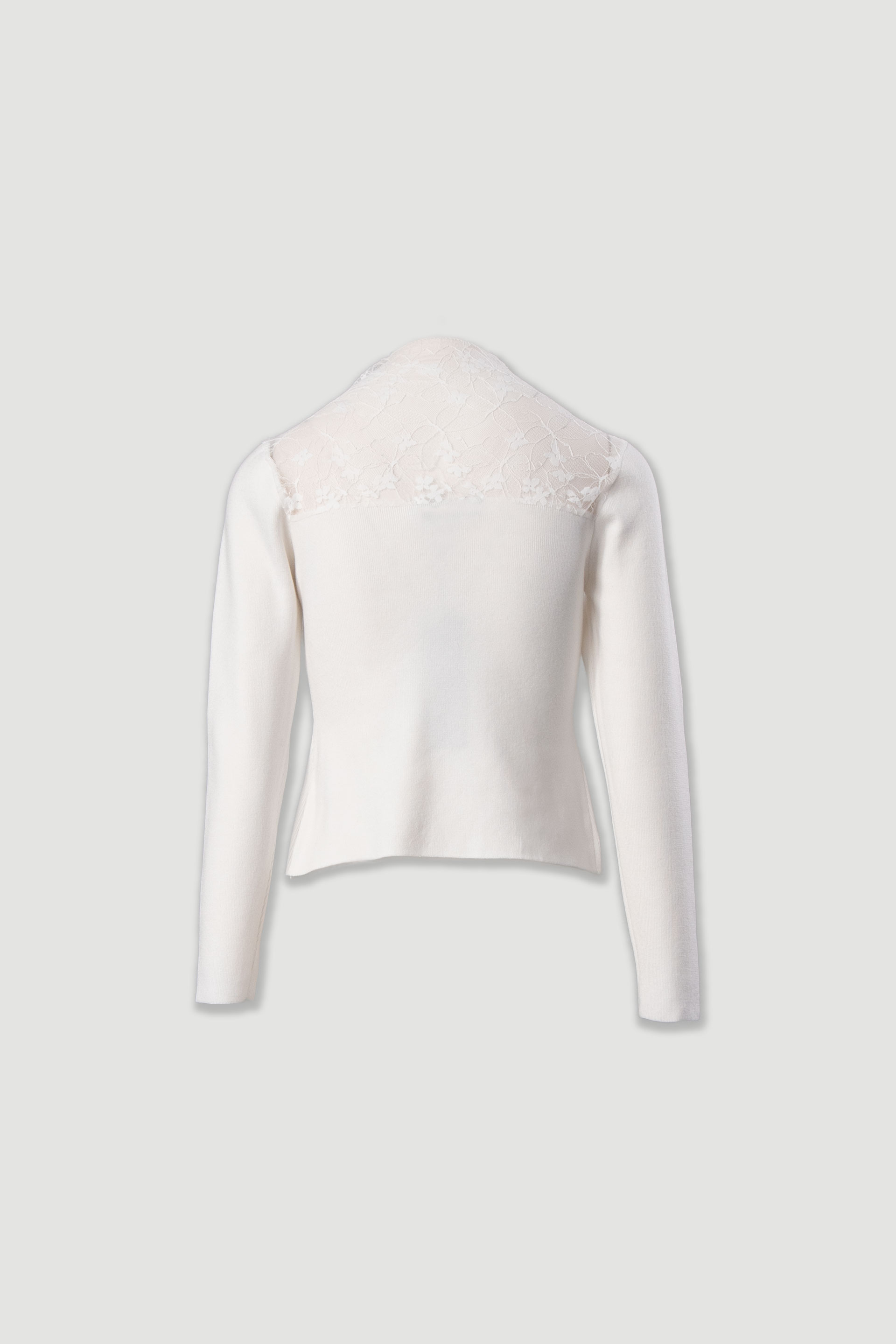 Camisola de malha com renda no decote