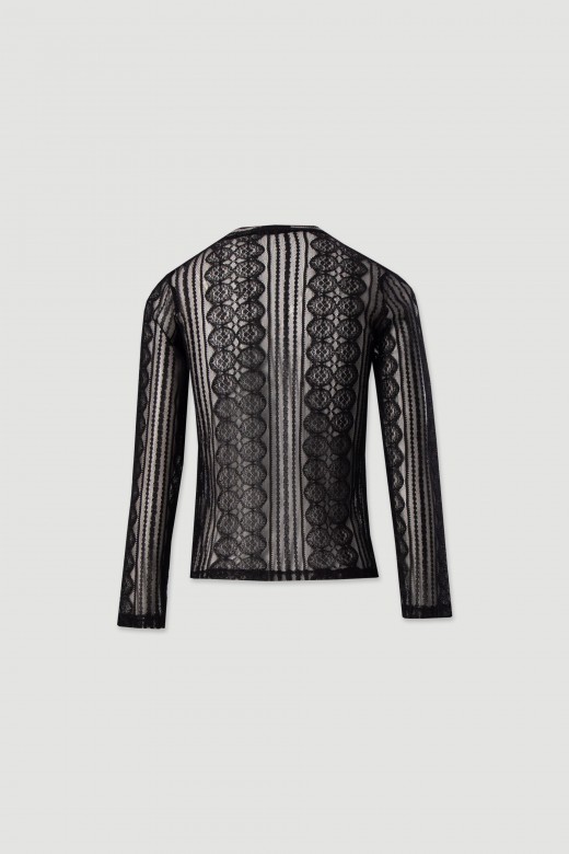 Camisola de renda com manga comprida Camisola de renda com manga comprida