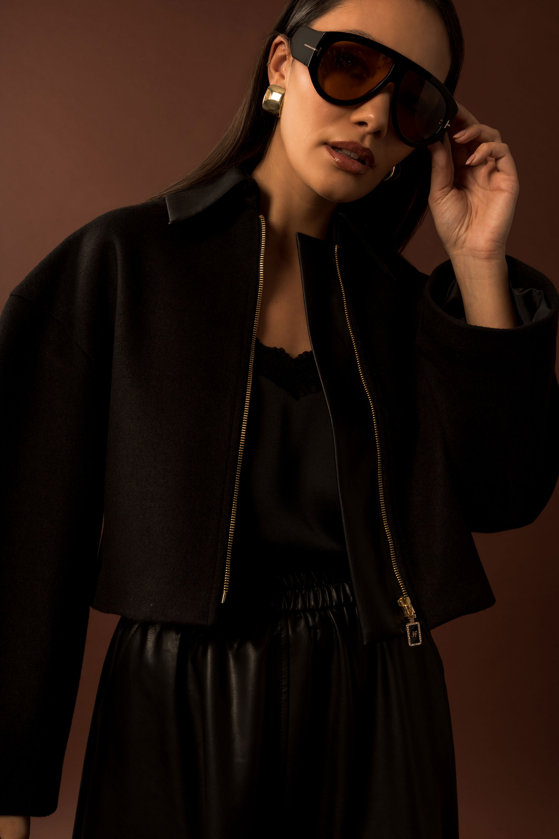 Casaco curto em fazenda