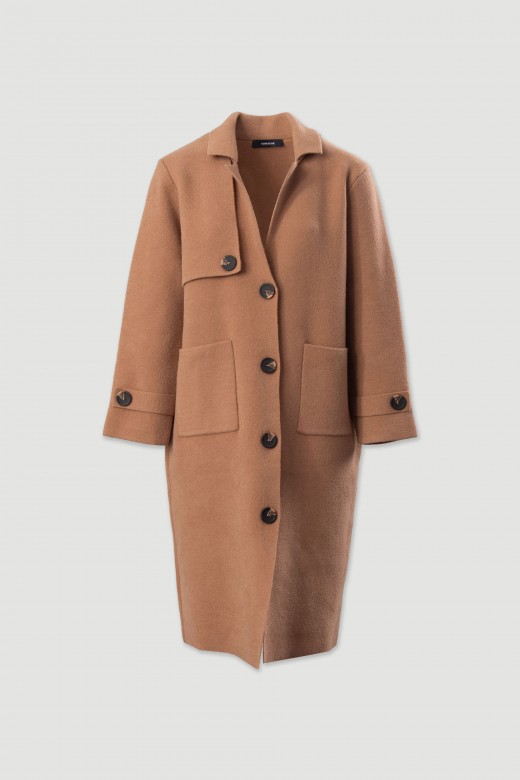 Manteau long en maille avec boutons Manteau long en maille avec boutons