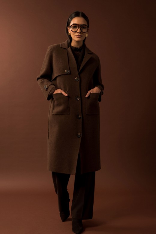 Casaco de malha comprido com botões Casaco de malha comprido com botões