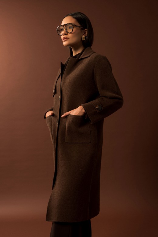 Casaco de malha comprido com botões Casaco de malha comprido com botões