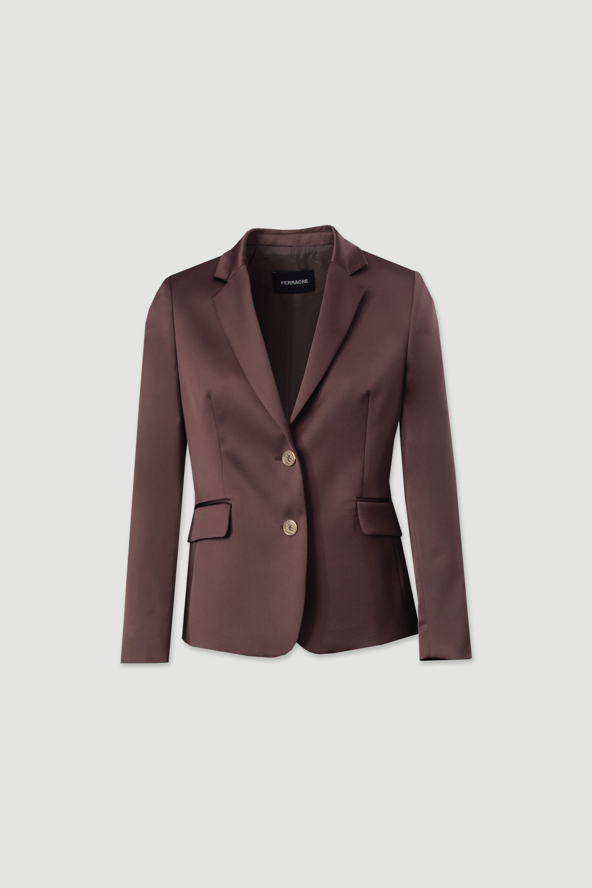 Blazer clássico cintado acetinado