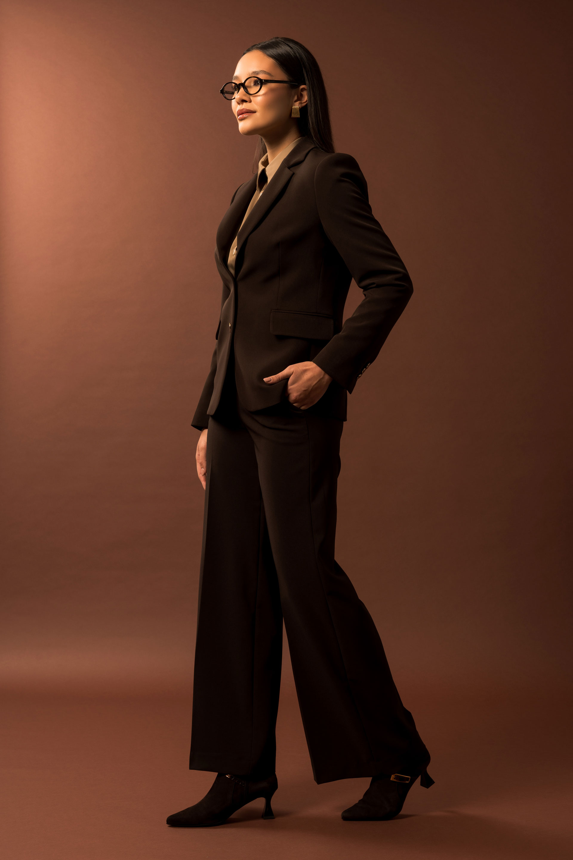 Calça clássica wide leg