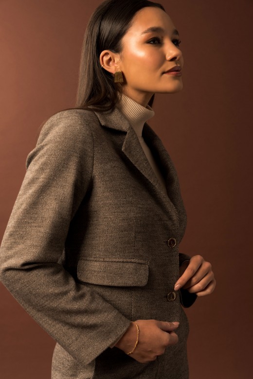 Blazer court classique avec revers Blazer court classique avec revers