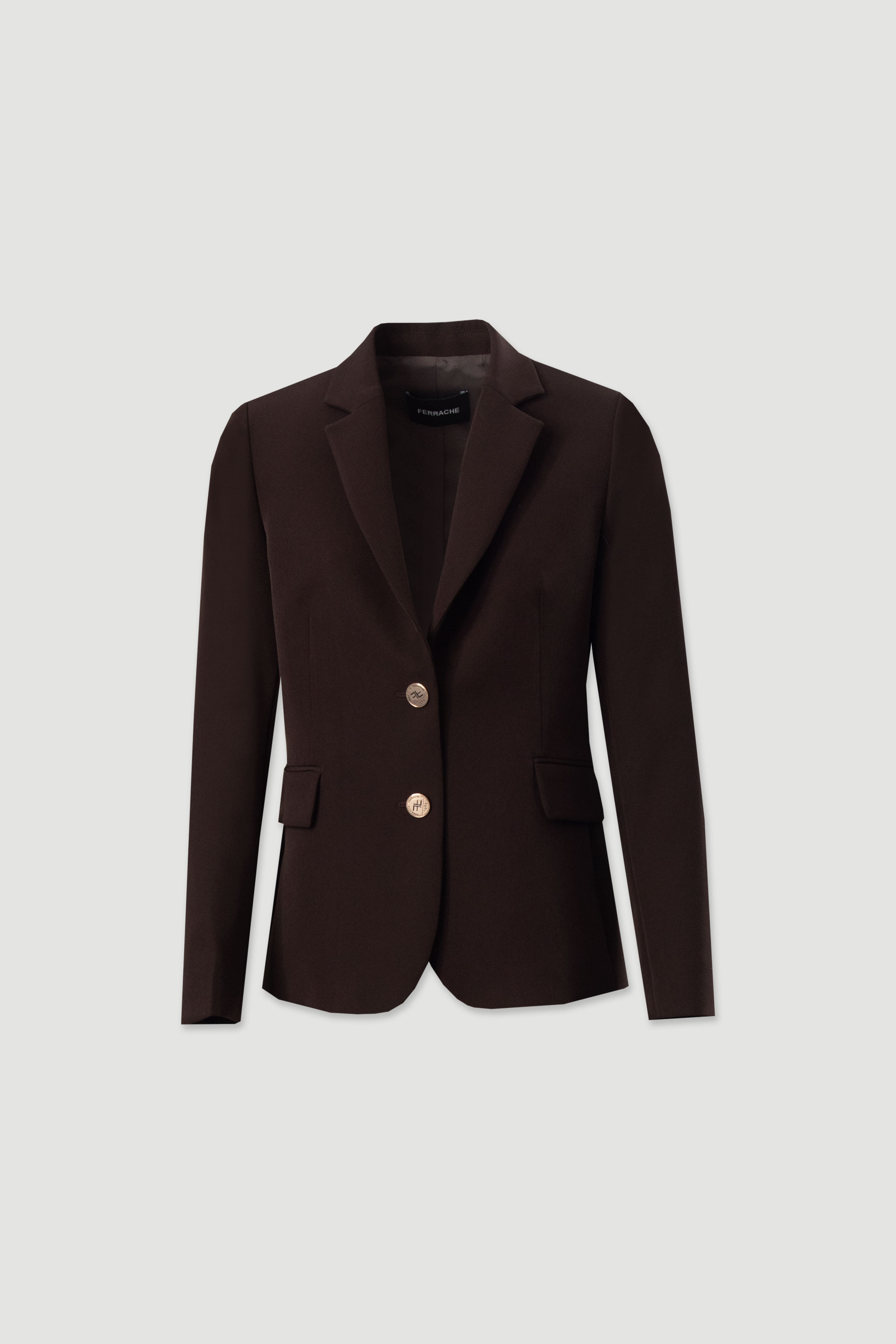 Blazer clássico de fato com botões metálicos