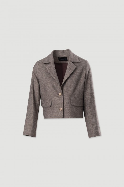 Short classic blazer with lapel