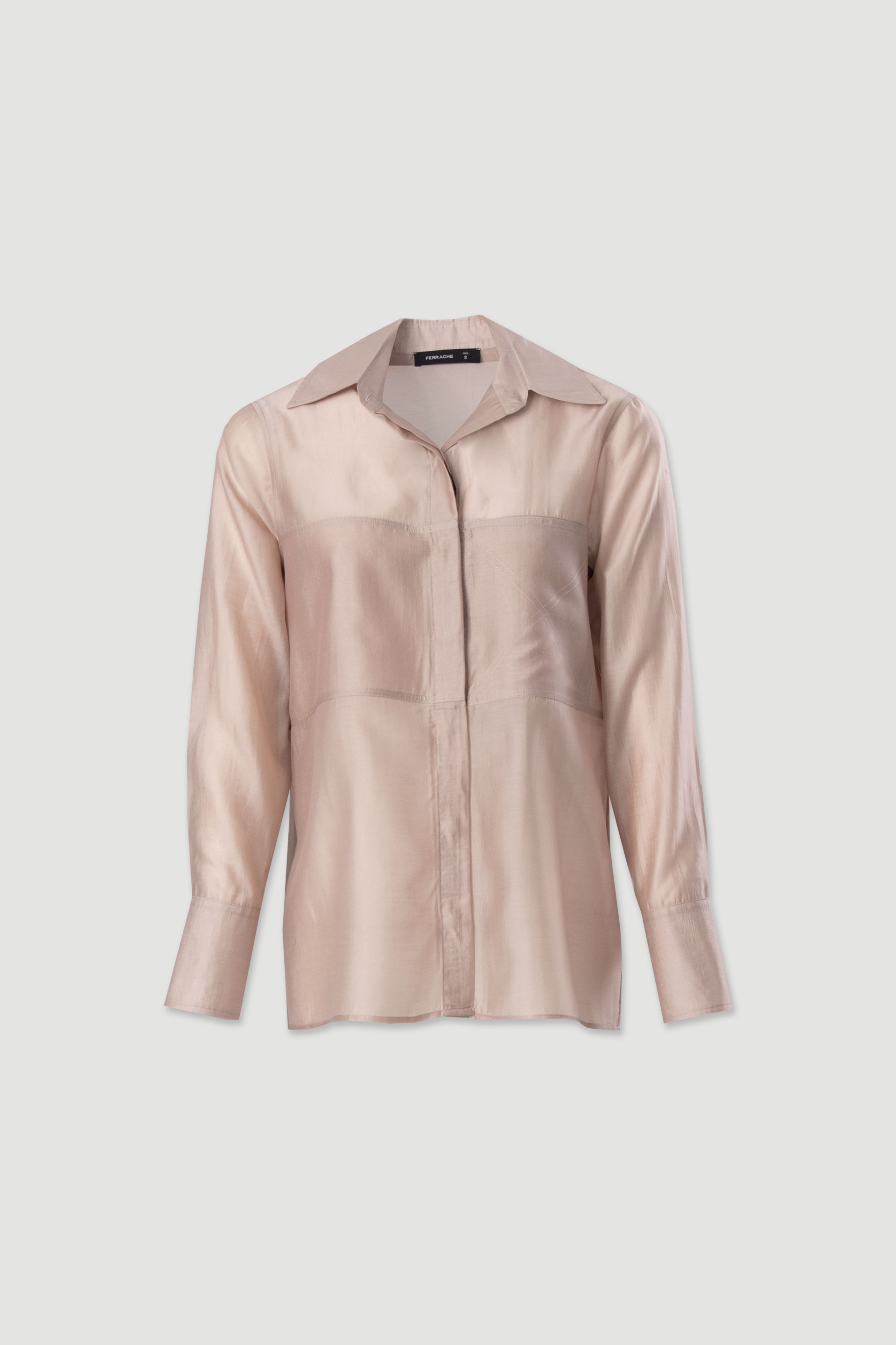 Blusa em liocel com detalhe de tecido duplo na frente