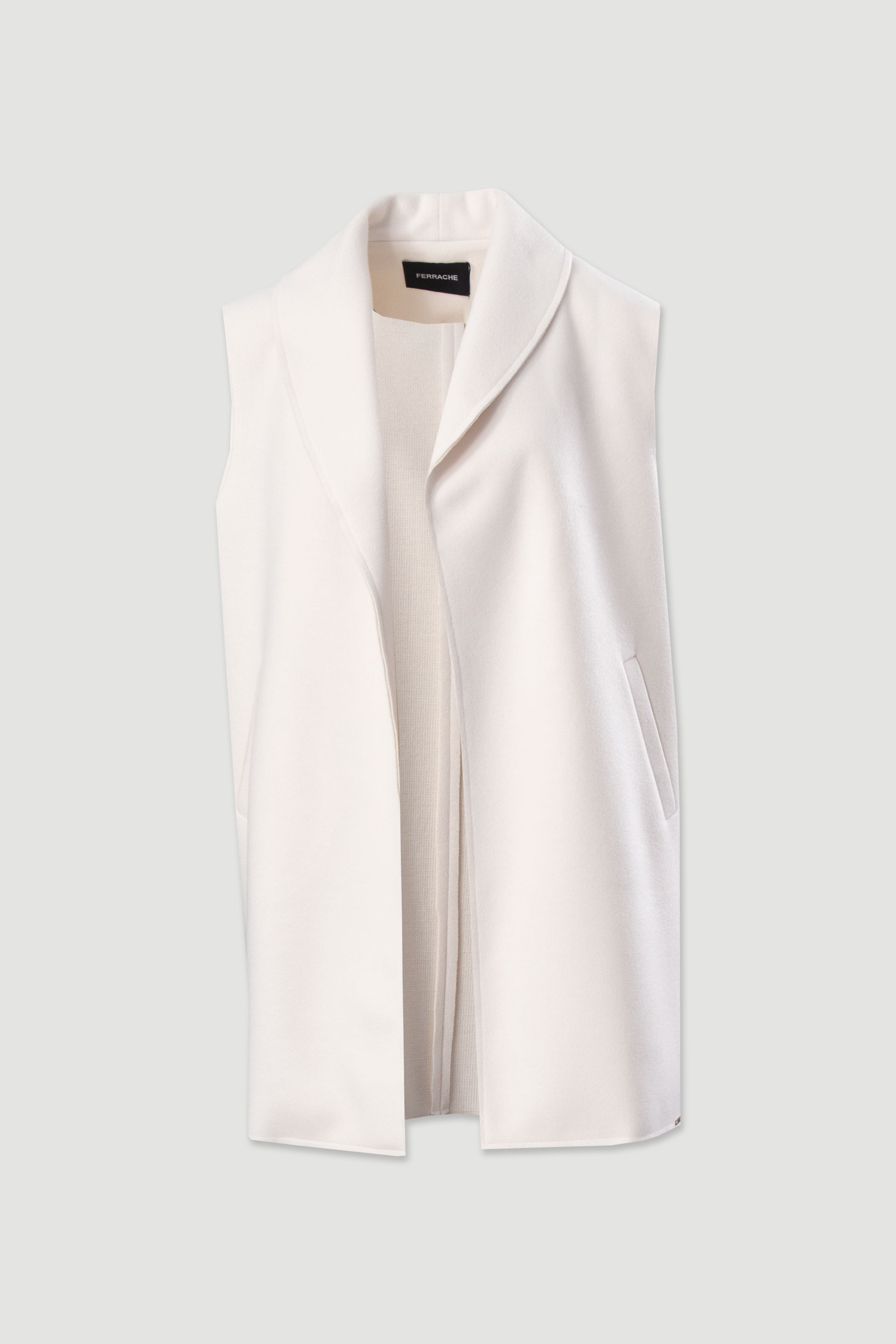 Gilet long à large col châle