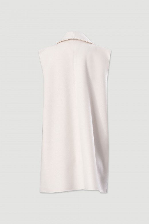 Chaleco largo con cuello amplio Chaleco largo con cuello amplio