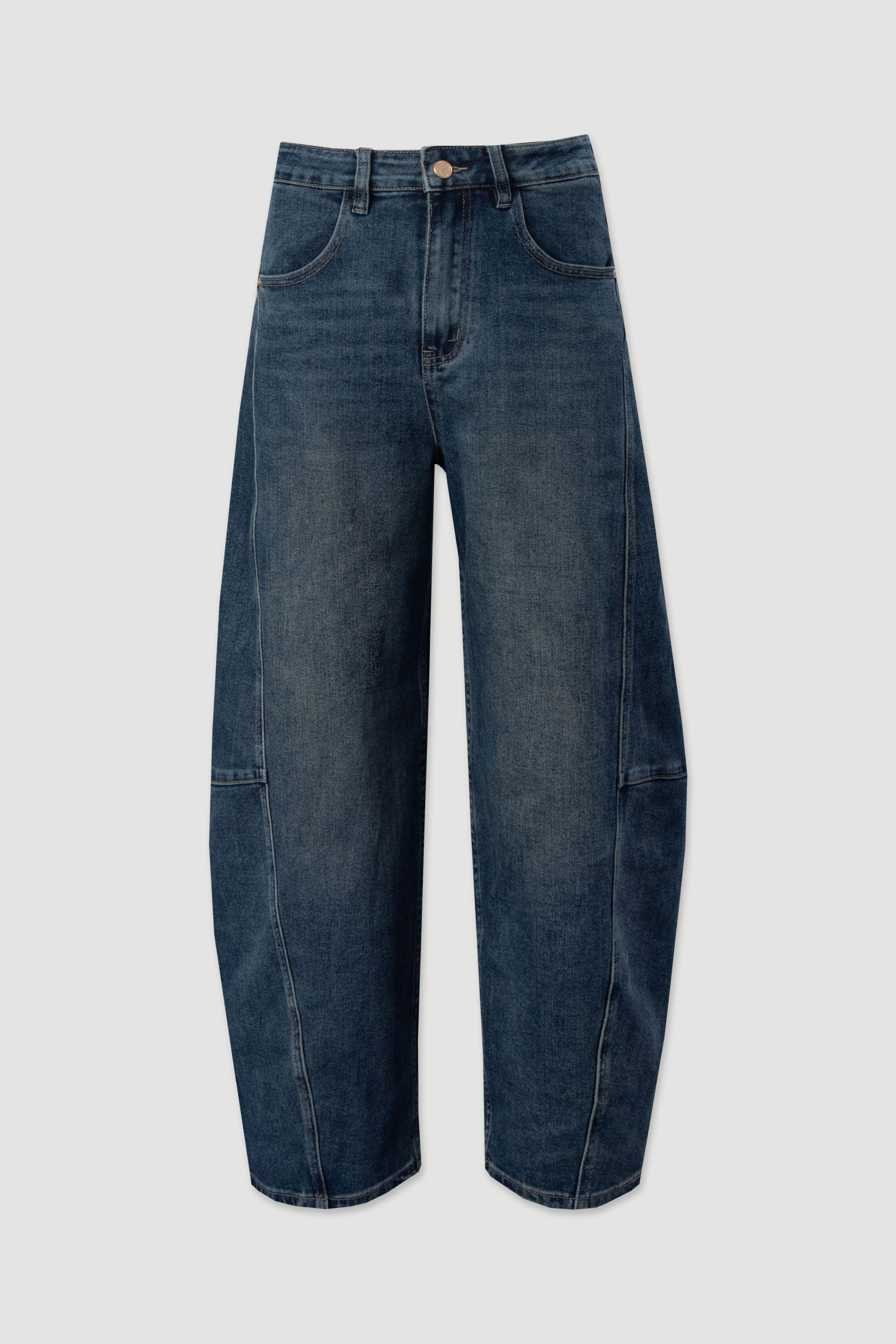 Jeans balloon em algodão com recortes