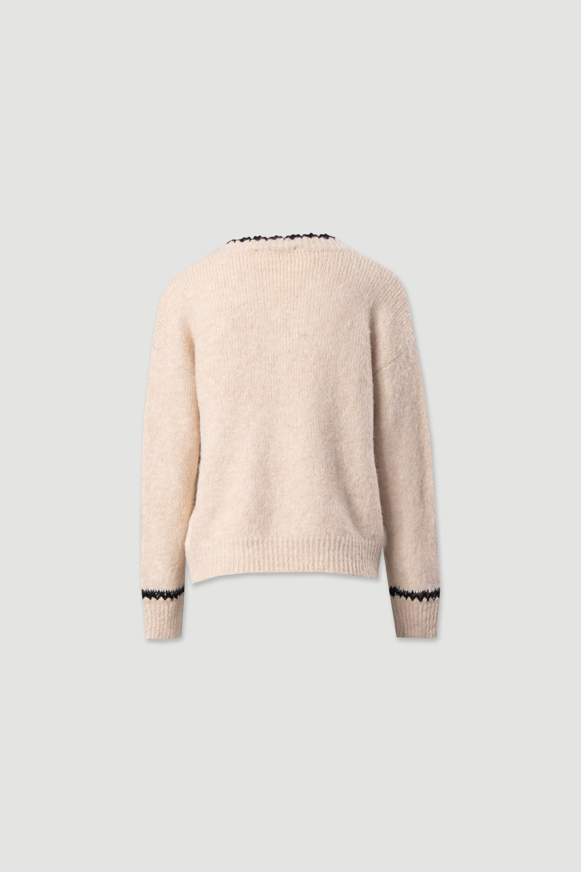 Jersey con cuello en v y detalle en contraste