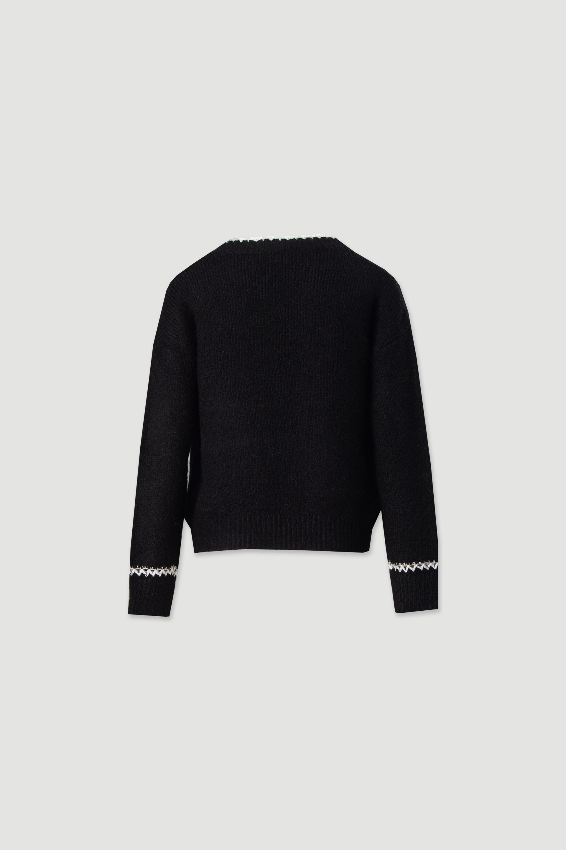 Jersey con cuello en v y detalle en contraste