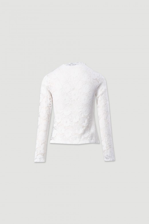 Camisola em renda com manga comprida Camisola em renda com manga comprida