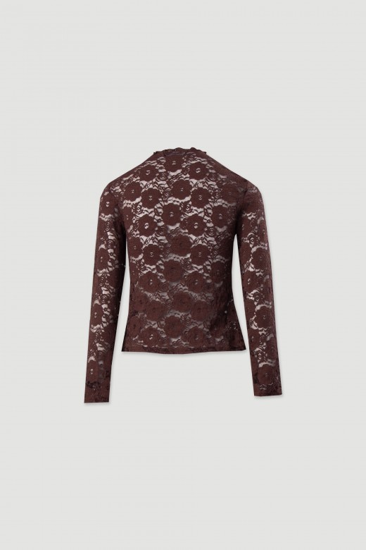 Camisola em renda com manga comprida Camisola em renda com manga comprida