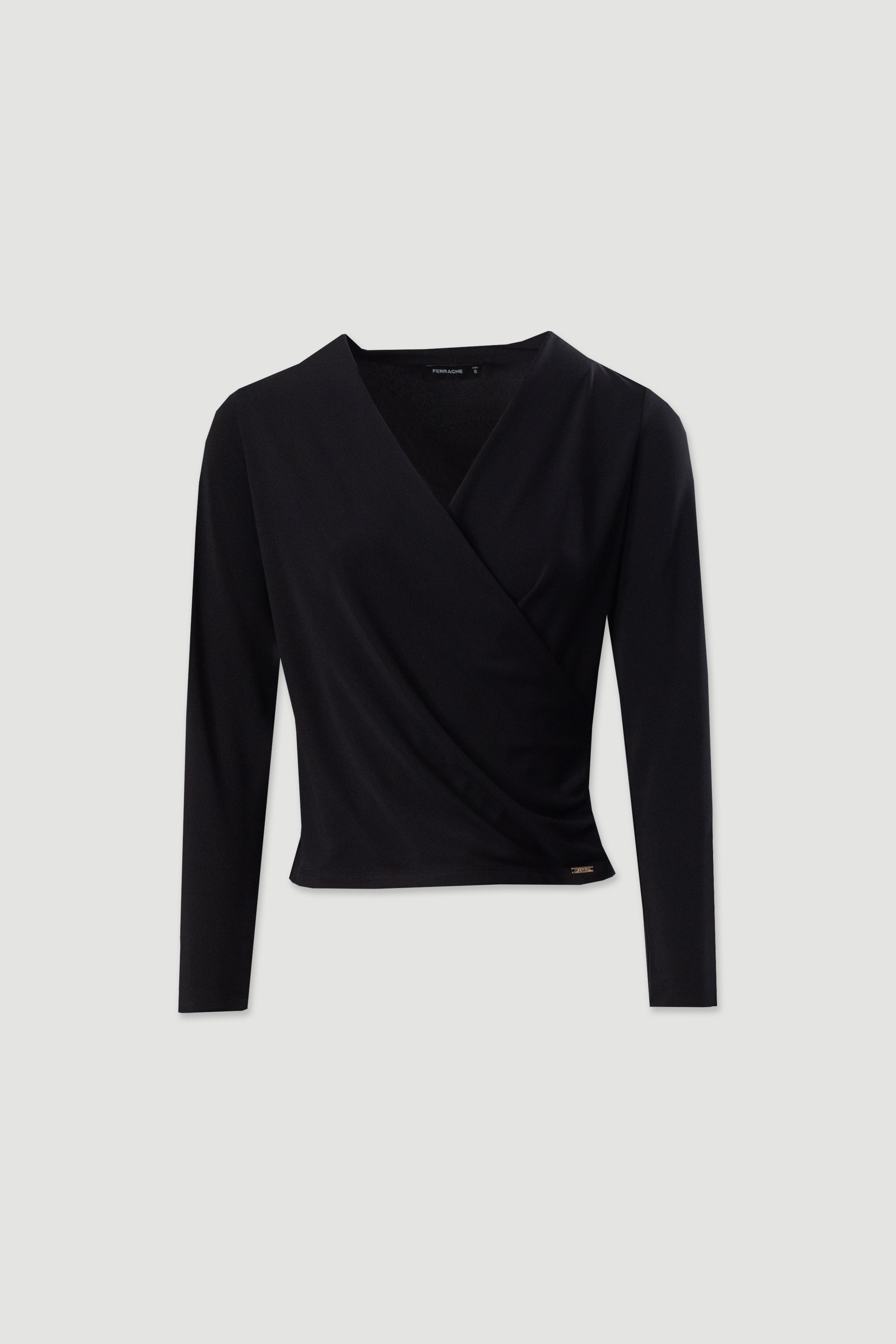 Knitted jumper with wrap neckline