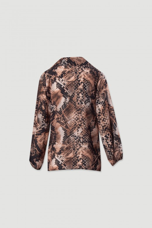 Túnica con estampado animal y escote en v Túnica con estampado animal y escote en v