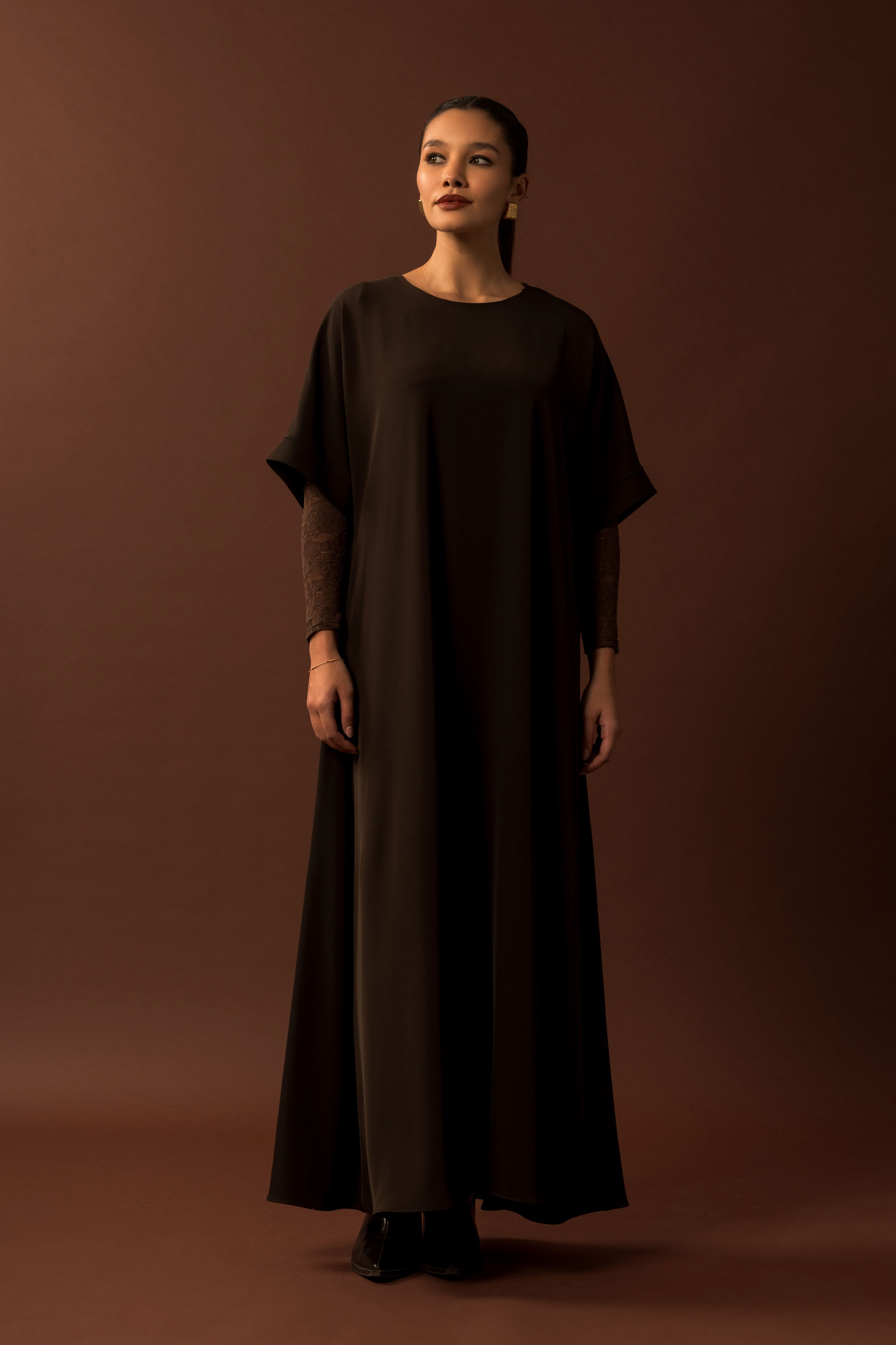 Vestido largo fluido con bolsillos