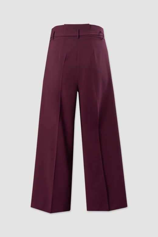 Calça culotte clássica com cinto Calça culotte clássica com cinto