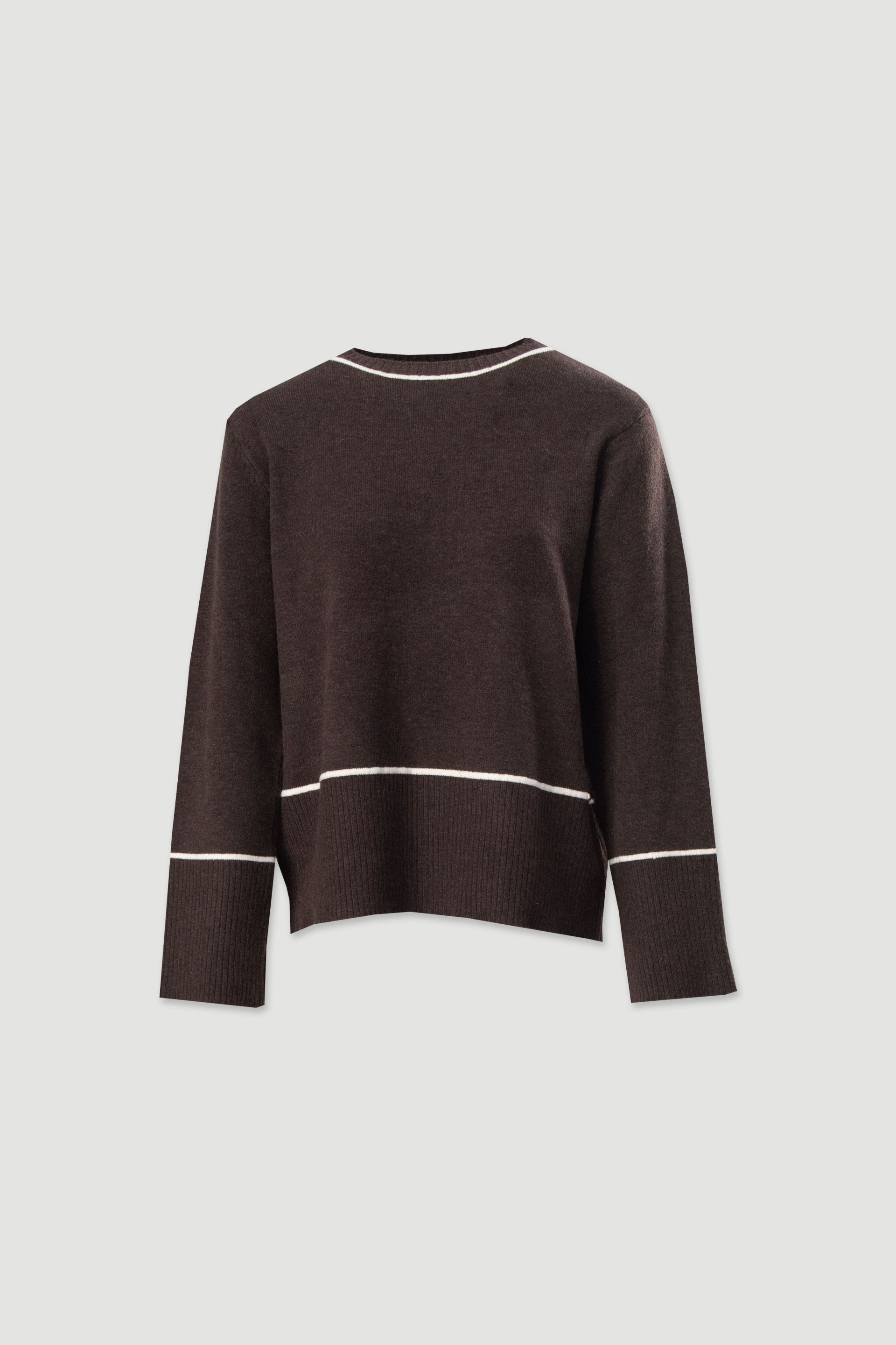 Jersey de punto con detalles de rayas en contraste