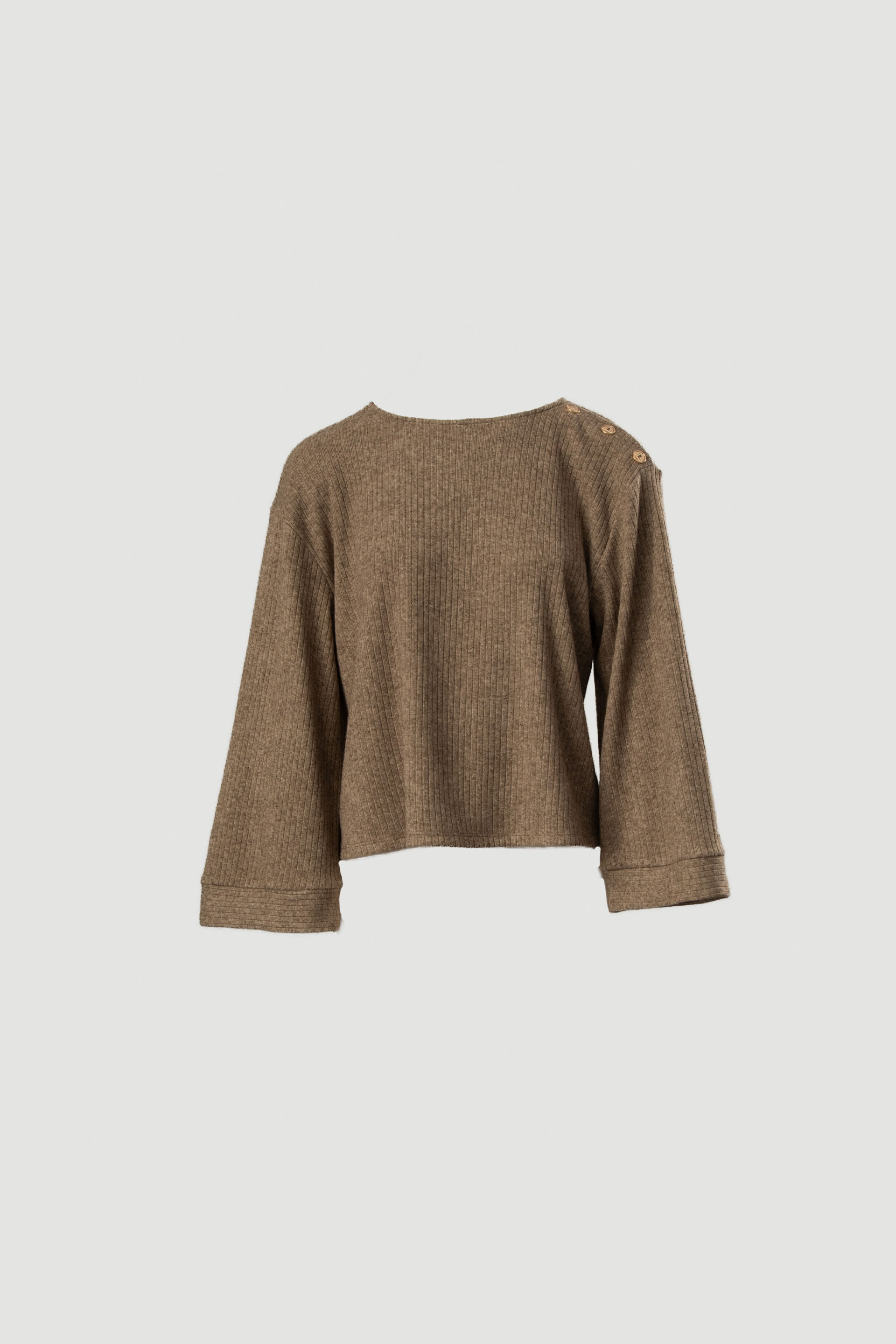 Knit sweater with personalized buttons