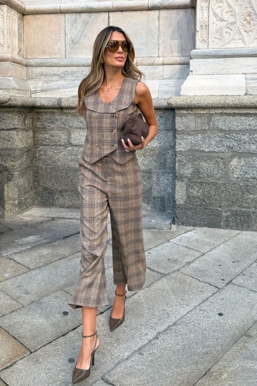 Checked crossover vest Checked crossover vest