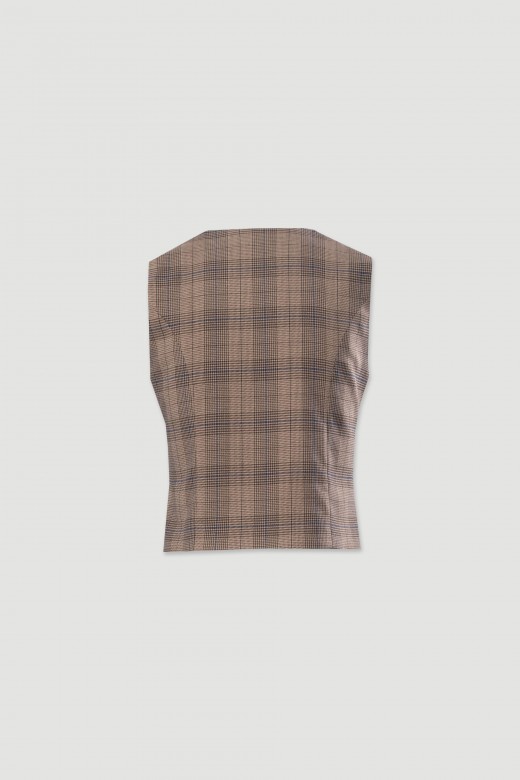 Checked crossover vest Checked crossover vest