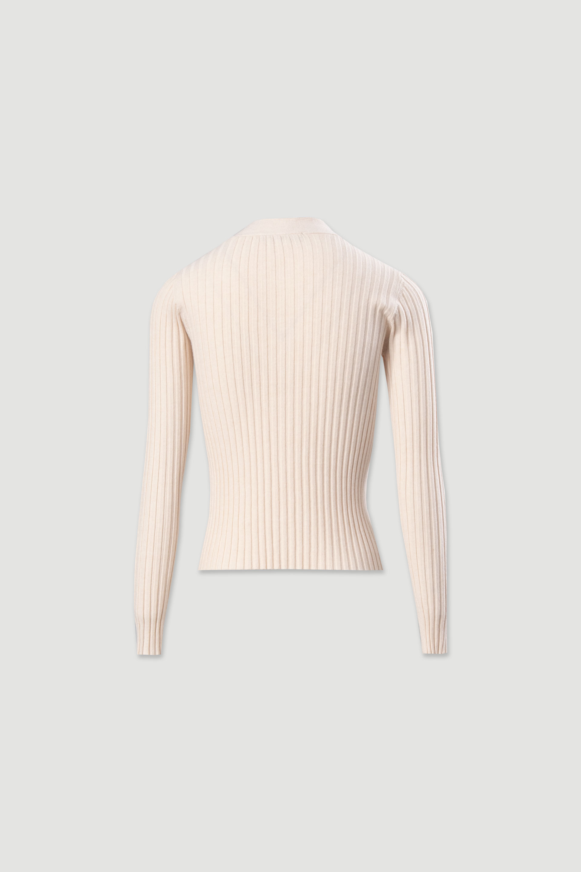 Pull en maille côtelée avec décolleté en v