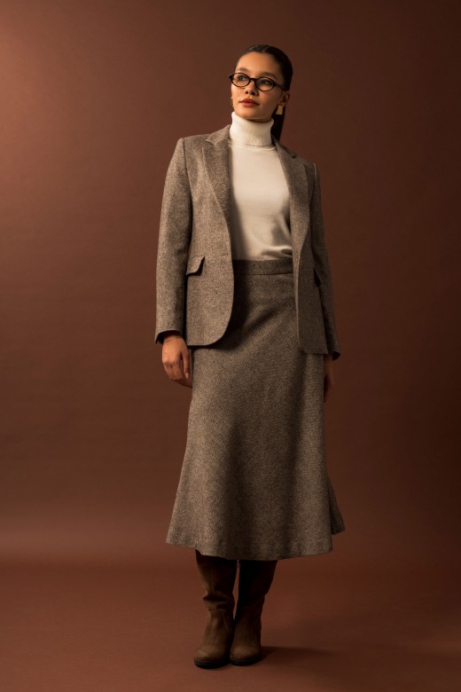 Textured wool midi skirt Textured wool midi skirt