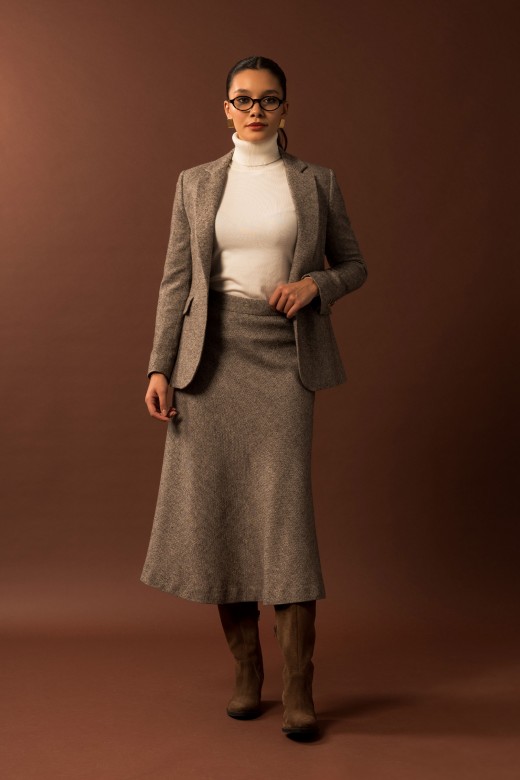 Textured wool midi skirt Textured wool midi skirt