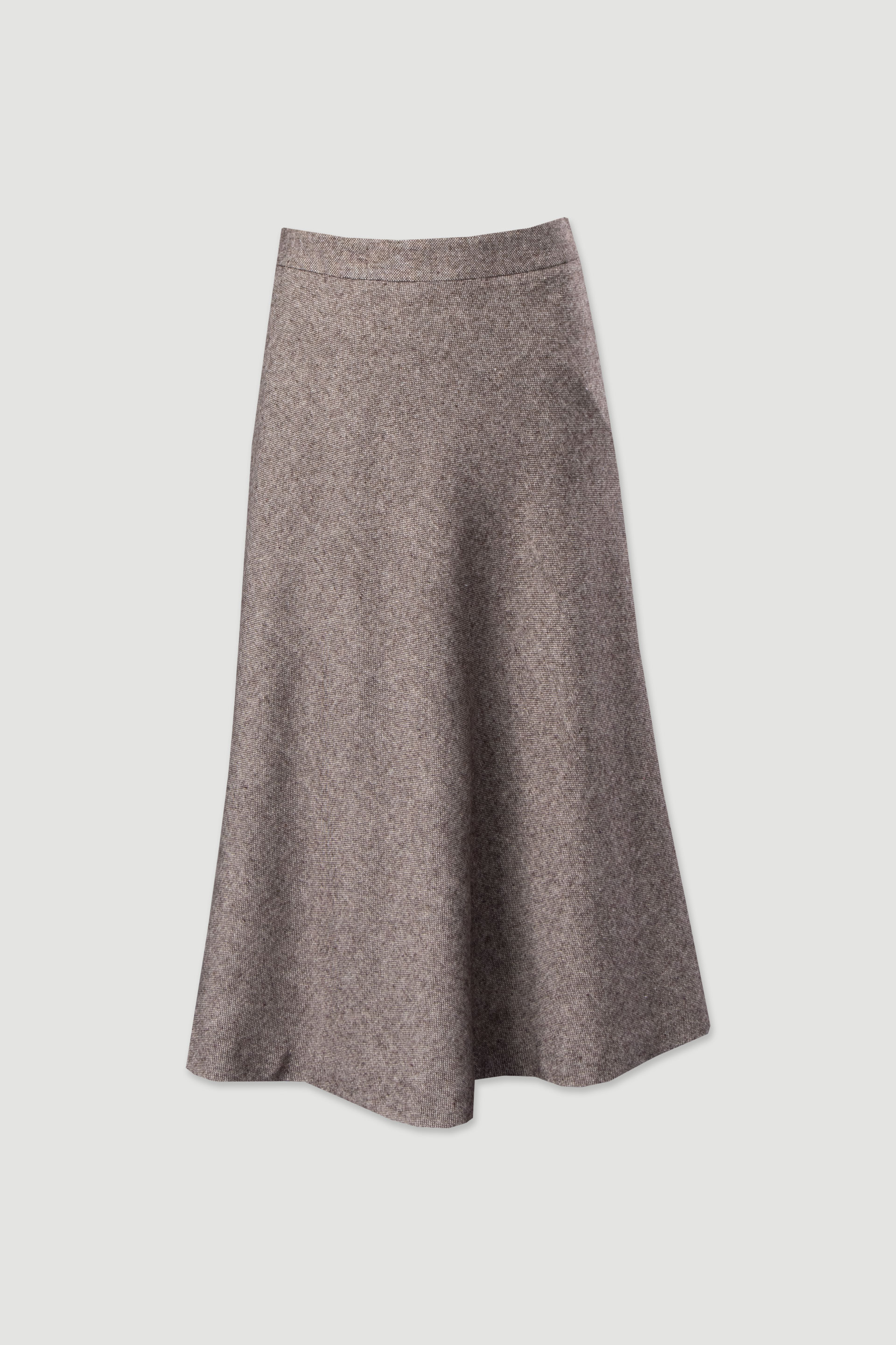 Textured wool midi skirt