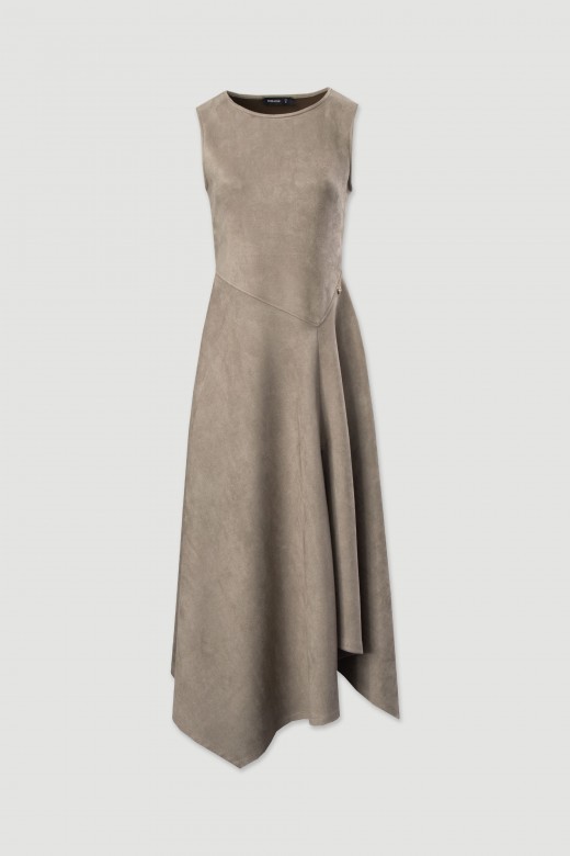 Robe asymétrique sans manches en peau de pêche Robe asymétrique sans manches en peau de pêche