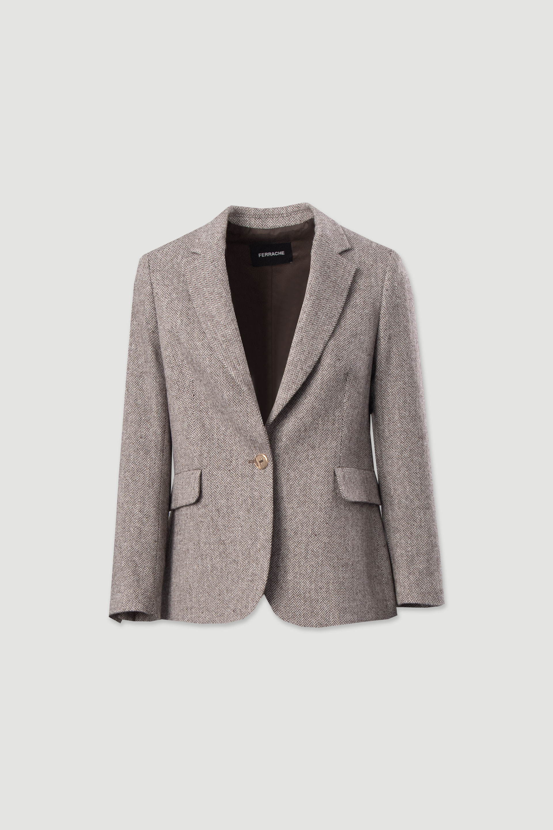 Blazer en laine à motif chevrons