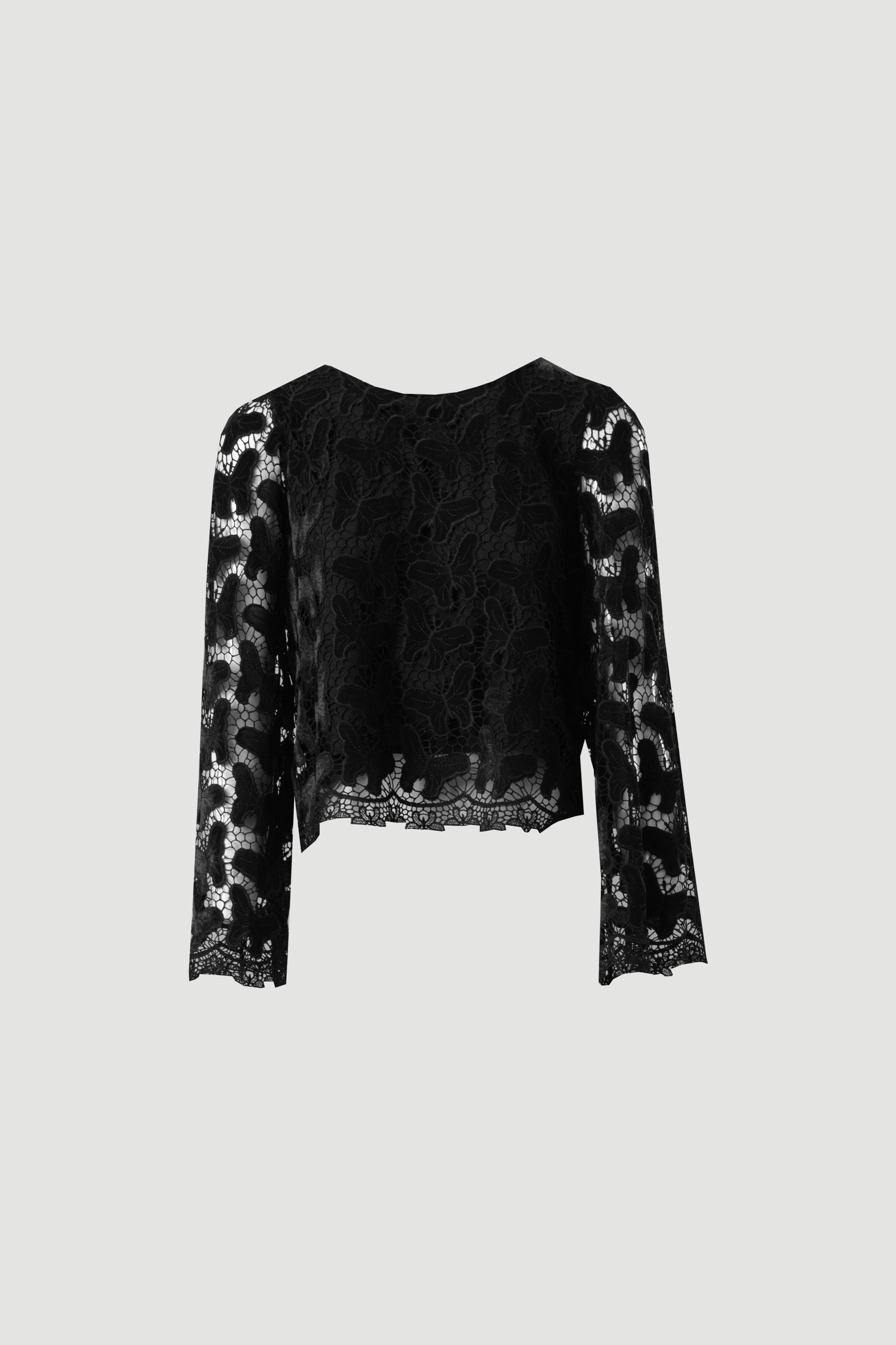 Camisola curta em renda