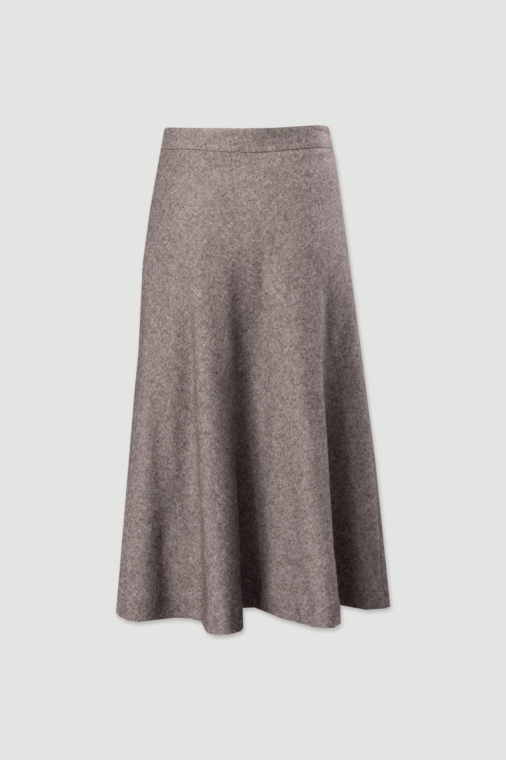 Textured wool midi skirt
