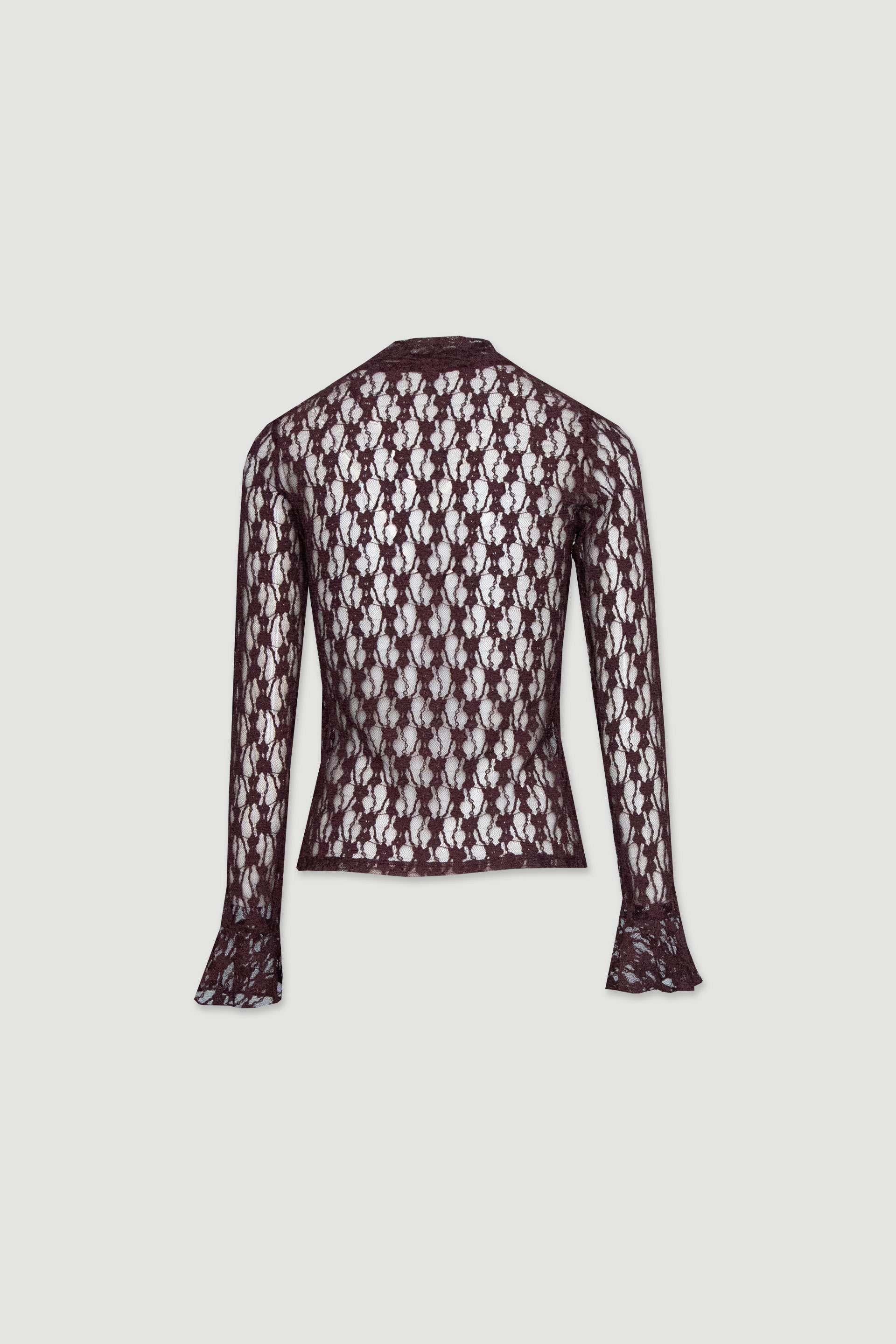 Blusa em renda com manga comprida